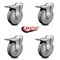 Service Caster 5 Inch Gray Polyurethane Swivel Bolt Hole Caster Set with Total Lock Brake SCC SCC-BHTTL20S514-PPUB-4 - alternate 4